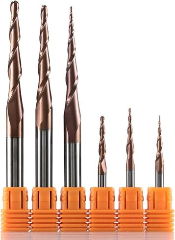 Xianglaa-Router bit, Engraving Router Bits Taper Wood Metal Milling Cutters Endmill, Solid Carbide Ball Nose Tapered End Mills, Carving Bit, (Dimensions : R1.0 15 D3.175 HSi) in Saudi Arabia
