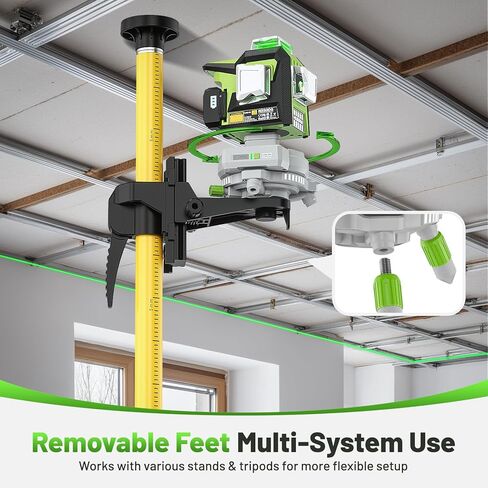 Huepar Electric 360° Rotating Base for Laser Level – Remote Control, Height Adjustable, 3-Speed ​​Fine Adjustment, Detachable Tripod Legs, 1/4"-20 Thread with 5/8"-11 Adapter, 2200mAh Lithium Battery in Saudi Arabia