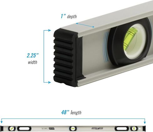 CHANNELLOCK 48-Inch, Professional-Grade Aluminum I-Beam Level with 3 Vials, 5100-0048 in Saudi Arabia