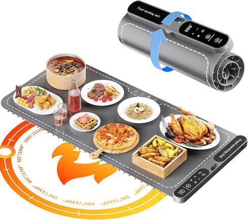 Final Clearance，Small and Medium-Sized Warming Mat for Food, Electric Silicone Food Warmer Trays for Chafing Dishes & Buffet,Portable Countertop Food Warmers for Parties, 7-Level Temp 8-Hour Timer, in Saudi Arabia