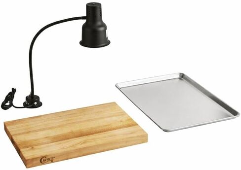 Carving Station Kit with Heat Lamp, Cutting Board & Drip Pan – 120V, 250W | Commercial Food Warming & Carving Station (Stainless Steel, 24 Inch) in Saudi Arabia