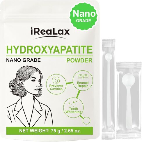 مسحوق هيدروكسيباتيت نقي 100% 75 جم (2.65 أونصة) | مسحوق هيدروكسيباتيت نانو للأسنان | معجون أسنان DIY، تبييض الأسنان وصناعة الصابون in Kuwait