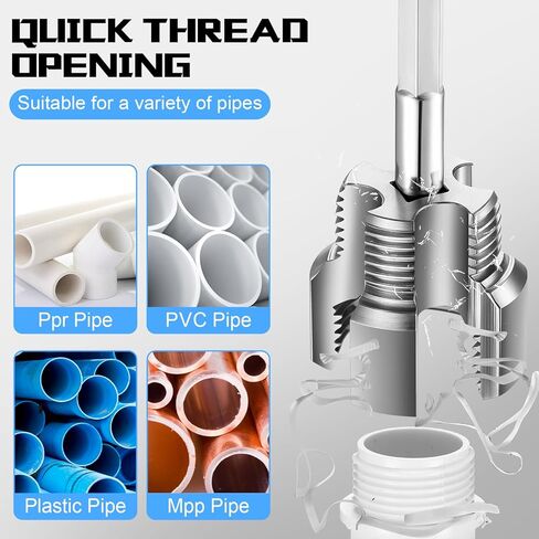 مجموعة أدوات متكاملة لخيوط الأنابيب الداخلية والخارجية لأنابيب PVC، أداة حفر كهربائية مزدوجة الوظيفة، أداة قطع خيط الأنابيب، هدية DIY للرجال (3 مجموعات، 1/2 بوصة، 3/4 بوصة، 1 بوصة) in Kuwait
