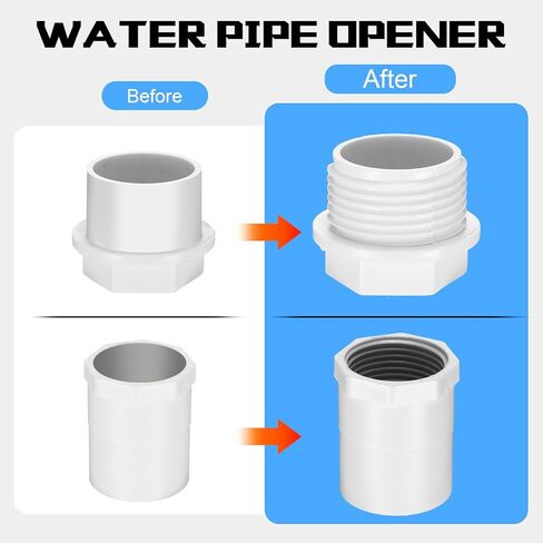 مجموعة أدوات متكاملة لخيوط الأنابيب الداخلية والخارجية لأنابيب PVC، أداة حفر كهربائية مزدوجة الوظيفة، أداة قطع خيط الأنابيب، هدية DIY للرجال (3 مجموعات، 1/2 بوصة، 3/4 بوصة، 1 بوصة) in Kuwait