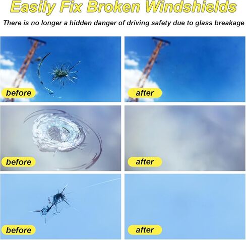 Clamper 4 PCS مجموعة إصلاح زجاجية أصفر الأصفر الأصفر-Zhu ، Cracks Got Glass Repair Kit Automotive Firce for Chips ، Cracks in Kuwait