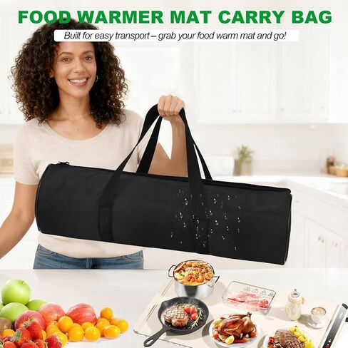 Food Warmer Mat Carry Bag, 16.5"x5.5" Heavy Duty Storage Case for LNNIW丨FEPPO丨FJAU丨FYY Food Warmer Mat—Fits All Mat <16in, Portable Outdoor Electric Warming Tray Travel Carrier Case Bag in Saudi Arabia
