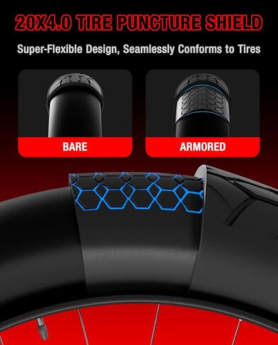 إدراج إطار 20 × 4.0، إطار دراجة مضاد للثقب، واقي بطانة إطار دراجة كهربائية مقاوم للثقب، يوقف الشقق من الأشواك، الزجاج، متوافق مع الدراجات الإلكترونية، دراجات الإطارات الدهنية، الدراجات الجبلية، قطعة واحدة in Kuwait