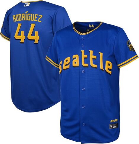 Outerstuff Julio Rodriguez Seattle Mariners #44 MLB Kids Youth Boys 4-20 Blue City Connect Player Jersey in Saudi Arabia