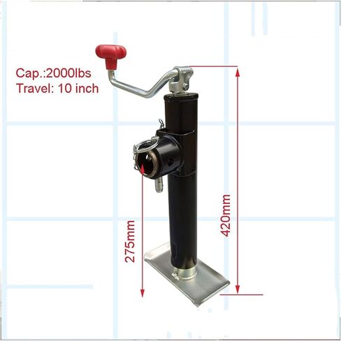 Trailer Jack, 2000 Lbs Trailer Tongue Swivel Jack, Top Wind Pipe Mount 10" Rv Yacht Hand-Cranked Lifting Bracket, for Utility Trailer, Rv Travel Trailer,Yacht,B in Saudi Arabia