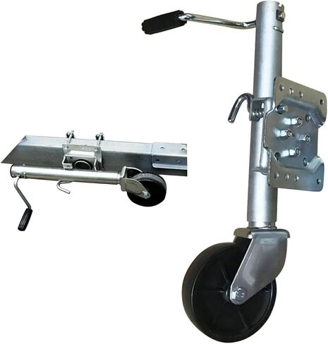 Heavy-Duty Bolt-On Swivel Jack - Lift Swivel Trailer Jack, Heavy Duty Trailer Jockey Wheel, Steel Swivel Trailer Jack, Trailer Drawbar Bracket, 540Kg, 25Cm Whe,1500lbs/680kg in Saudi Arabia