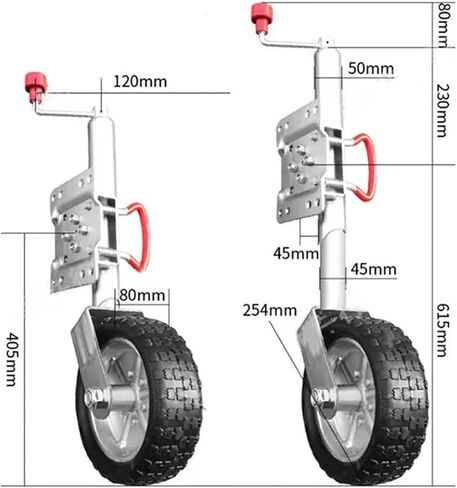 Beach Boat Trailer Jack - 10In Trailer Jack Wheel, Heavy Duty Boat Trailer Jack Wheel Swing Back Anti Rust Double Wheels Trailer Tongue Jack, for Rv Camper UTI,2000lbs/900kg in Saudi Arabia