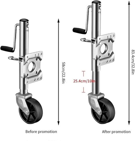 Bolt-On Swivel Tongue Jack - Lift Swivel Trailer Jack, Heavy-Duty Boat Trailer Jack, 1200 Lb Capacity, 10'' Lift Trailer Jack Wheel, for Rv Camper Automotive/E in Saudi Arabia