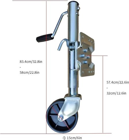 Boat Trailer Jack with Wheel - Lift Swivel Trailer Jack, Folding Support Wheel Support, Heavy Duty Trailer Wheels with 15Cm Rubber Wheel, Load 540Kg, for Boat, in Saudi Arabia