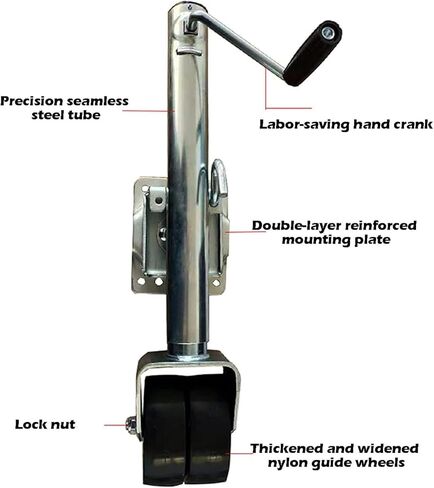 Trailer Jack Wheel - Heavy Duty Marine Swivel Trailer Jack Load Capacity 800Kg, Extendable Type/Light Trailer, Normal, Caravan Accessories Camper Parts Include in Saudi Arabia