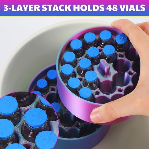 LemonRoad 3ml Vial Storage Inserts for 32oz Food Jar Peptide Case Insert Holds 48 Vials, 3 Piece Organizer Kit for Wellness, Travel, or Fridge Use(Black,1 Set) in Saudi Arabia