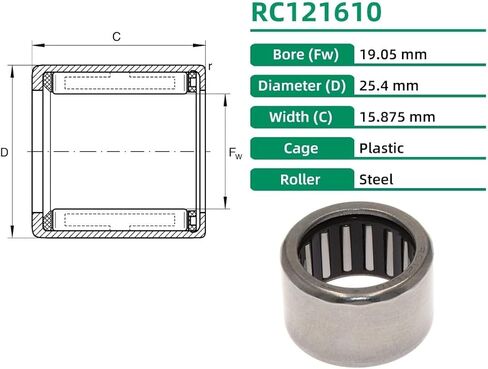 5 قطعة RC121610 طريقة واحدة إبرة تحمل محامل القابض 19.05x24.5x15.88mm in Saudi Arabia