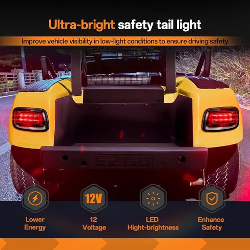 طقم شريط إضاءة EZGO، طقم إضاءة LED لعربة الجولف لعربات الغاز والكهرباء EZGO TXT 1996-2013، مع مصابيح خلفية أمامية EZGO قانونية للشارع 12 فولت وحزام الأسلاك in Kuwait