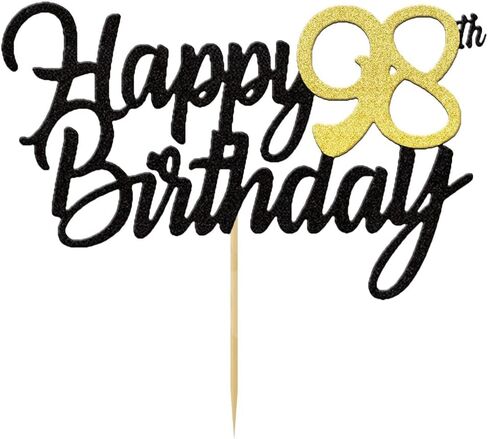 Happy 54th عيد ميلاد كعكة القبعات العالية بريق 54th الذكرى كعكة توبر 54 عاما أحب زينة bday 54 الذهب كعكة عيد ميلاد الزينة أربعة وخمسون لوازم الحزب للنساء الرجال (الذهب الأسود) in Kuwait