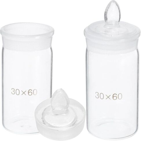 MAGICLULU 2pcs Glass Sampling Weighing Bottles 30x60mm High-form Weighing Holder for Laboratory Use Chemistry Equipment in Saudi Arabia