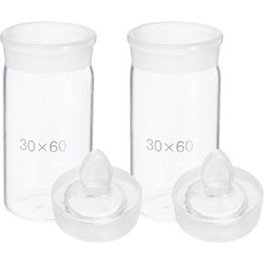 2pcs 30x60mm Glass Laboratory Weighing Bottles High-form Weighing Jars Portable Small Experiment Holders for Liquid Measurement in Labs in Kuwait