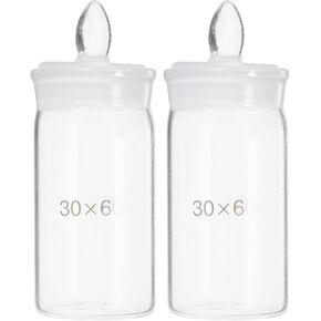 2pcs 30x60mm Glass Weighing Bottles Lab Sampling Storage Containers Laboratory Weighing Holders for Scientific Experiment Measurement in Kuwait