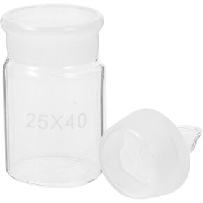 زجاجة وزن زجاجية للمختبرات مقاس 25 × 40 مم مع غطاء، زجاجة عينات للمختبرات العلمية، وعاء زجاجي قوي للوزن الدقيق وتخزين العينات in Kuwait