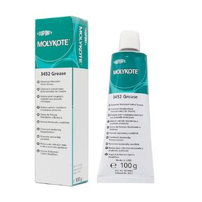 Molykote 3452 100g FS شحم تشحيم لتزييت الصمامات، أبيض مقاوم للمواد الكيميائية، أداء منخفض السرعة، سدادة تحمل سدادة ميكانيكية، حزمة مانعة للتسرب لحمل داو كورنينج in Kuwait