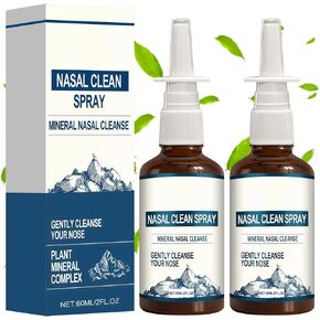 قطعتان من رذاذ الأنف باليود، رذاذ تنظيف وعناية يومي للأنف مع حمض الفولفيك، رذاذ أنفي غير طبي للهواء الجاف والسفر والاستخدام اليومي in Kuwait
