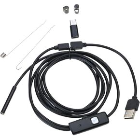 USB Endoscope Camera with 6 Adjustable LED Lights Borescope Snake Plumbing Inspection for Phone Automotive Repair Endoscope in Saudi Arabia