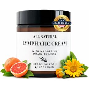 Organic Lymphatic Massage Cream with Magnesium – Natural Topical Cream | Stimulate Lymph Fluid | Family Owned, Made in USA in Saudi Arabia