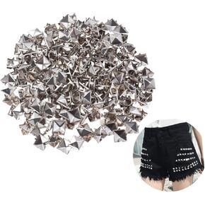 FOMIYES 200pcs Silver Square Rivet Metal Studs for DIY Punk Clothing Accessories 10mm Spikes for Shoes Belts and Craft Projects in Kuwait