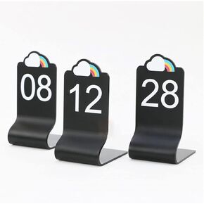 أرقام الطاولة، أرقام طاولة أكريليك مزدوجة الجوانب، أسود 6 سم × 12 مع للمناسبات (21-30) in Kuwait