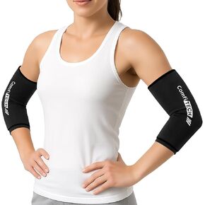 عبوة من قطعتين من لفافات الثلج لمرفق التنس من كومفيتيك، دعامة ذراع للاعبي الجولف، أكمام ضغط باردة مرنة قابلة لإعادة الاستخدام من أجل عدم الراحة في الساعد والساق، واسترخاء العضلات، والأباريق، والتهاب المفاصل، مقاس متوسط in Kuwait