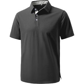 قمصان بولو جولف JEMLDL للرجال ذات تصميم جاف صيفي بأكمام قصيرة وأداء ممتص للرطوبة، قميص بولو كاجوال بياقة in Kuwait