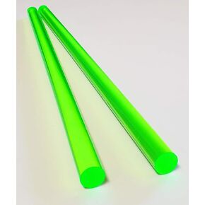 2 قطعة قطر 1/2 بوصة × 12 بوصة أكريليك مقذوف فلورسنت شفاف أخضر - قضيب شبكي - .50 ضياء - 12.7 ملم in Kuwait