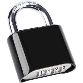 Padlocks Combination Lock Outdoor, 4 Digit Combination Padlock Heavy Duty Waterproof, High Security Padlock with Combination for Locker, Fence, Gate, Gym, School（Black） in Saudi Arabia