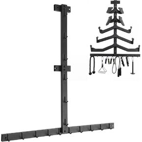 Wall-mounted Gym Accessory Storage Rack, Heavy-duty Steel Lat Pulldown Attachment Organizer, Space-saving T-Bar Design for Home & Commercial Gyms Wall Storage in Kuwait
