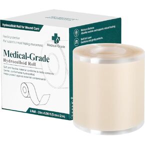 Hydrocolloid Roll for Wound Care, Self-Adhesive Cut-to-Size Hydrocolloid Bandages, Ultra Absorbent Waterproof Medical-Grade Flexible Patch Tape (2in x 6.56ft) in Saudi Arabia