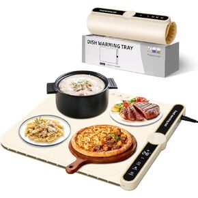 Food Warming Mats for Countertop - Warming Trays for Buffets Party, Silicone Electric Warmer with 7 Level Temp Adjustable / 4H Auto Timer, Hot Fast in 8s, Roll Up Heating Pad for Home Travel (Blue) in Kuwait