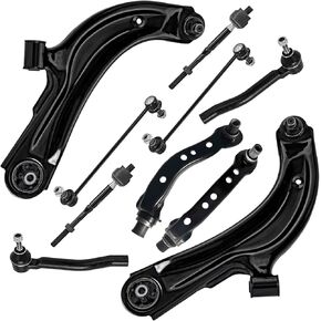 Detroit Axle - 10pc مجموعة أذرع التحكم في الطرف الأمامي لـ 13-19 Nissan NV200 Sentra ، 4 Control Arms 4 Tie Rods 2 Sway Bars 2013 2014 2015 2017 2018 2018 [to Sub Frame] in Saudi Arabia