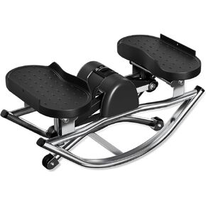 Low-Impact Rocking Steppers for Exercise at Home with Digital Display & Resistance Bands and Non-Slip Mat Equipment for Seniors & Beginners,250LBS Capacity in Saudi Arabia