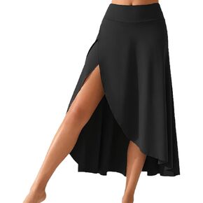 Oplxuo Women's Wrap High Slit Asymmetrical Maxi Skirt High Waist Flowy Skirt for Summer Beach & Vacation in Kuwait