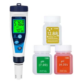 YINMIK Digital Pool Salt Tester & pH Meter, 5 in 1 Salinity Meter for Salt Water Pool, Hot Tub & Aquarium, EC TDS Temperature Tester, Professional High Accuracy in Saudi Arabia