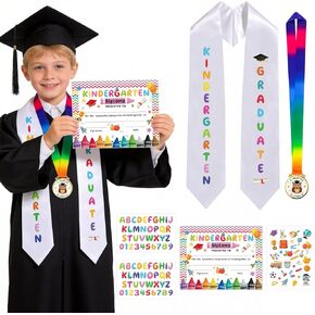 6 قطع وشاح التخرج لرياض الأطفال 2026، ميداليات دبلوم رياض الأطفال، حديد على الحروف للحرف اليدوية، تزيين حفلات التخرج، هدية التخرج، لوازم الحفلات المفضلة in Kuwait
