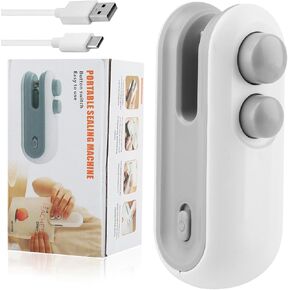 2-in-1 Mini Bag Sealer, Rechargeable Bag Sealer Heat Seal with Cutter, Magnet Mini Resealer Machine for Plastic Bags Snack Bags 1 Pack in Kuwait
