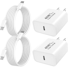 iPhone 17 16 15 Charger Fast Charging, 2 Pack 40W USB C iPhone 17 16 15 Pro Max Charger Block & 6FT Type C Charging Cable Cord for iPhone 17/Air/17 Pro/17 Pro Max/16/16 Pro/16 Pro Max/15/15 Pro Max in Kuwait