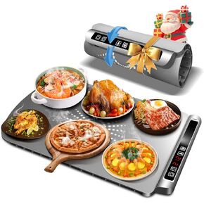 بساط تدفئة للطعام، صينية تدفئة كهربائية مع 5 مستويات لدرجة الحرارة ومؤقت قابل للتعديل، بساط تدفئة الطعام يسخن بسرعة، جهاز تدفئة الطعام قابل للطي لبوفيه الحفلات، هدايا تدفئة المنزل in Kuwait