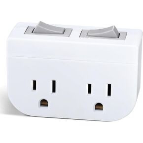 محول طاقة بمنفذ مزدوج مؤرض مع مفاتيح تشغيل/إيقاف منفصلة 3 حزم، 3 شقوق 2 منفذ قابس كهربائي تيار تيار للسفن السياحية، مصابيح يصعب الوصول إليها، أجهزة المطبخ، 1875 وات/15 أمبير، ETL، أبيض in Kuwait