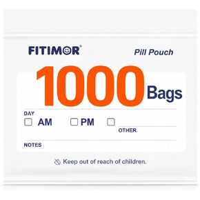 150 Pack Pill Bags for Travel with BPA Free Clear Design, Pill Pouches with Write-On Label Area, Medicine Pouch with Zipper Seal, Waterproof Med Bags for Supplements, Pill Baggies for AM PM in Saudi Arabia