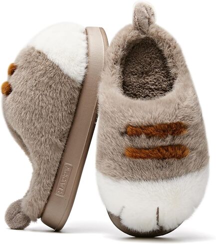 Cat Paw Slippers for Women and Men Cute Plush Indoor House Shoes Warm Winter Cozy Animal Paw Design Soft Furry Home Bedroom Comfy Non Slip Sole Couples Gift Footwear in Saudi Arabia